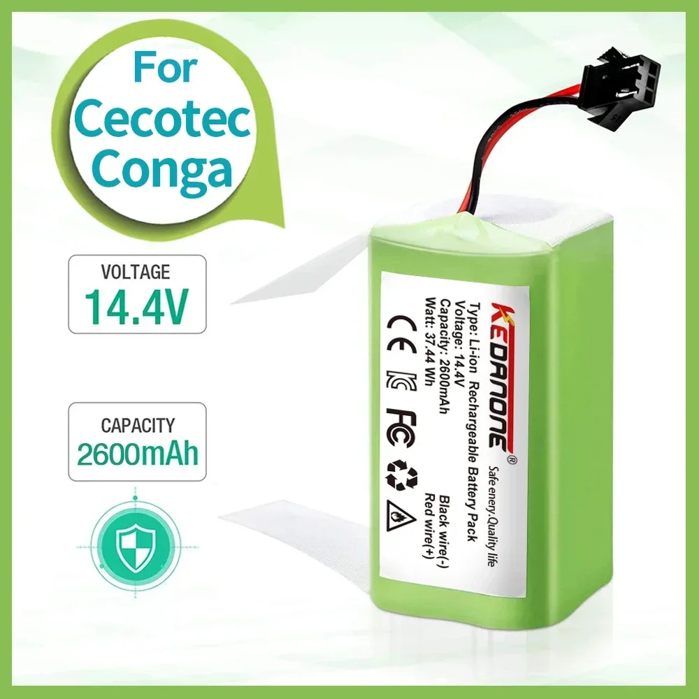 

14.4V 4000mAh Li-ion Battery for for Conga 990 1090 950 Tesvor X500 Ecovacs Deebot N79 N79S DN622 Eufy RoboVac 11 11S RoboVac 30