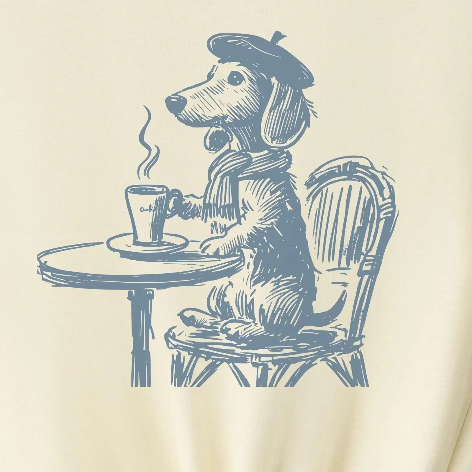 Vintage Paris Dachshund Coffee T Shirt Funny Wiener Dog Casual Cute for Doxie Mom Dad Lovers vintage Washed Stylish