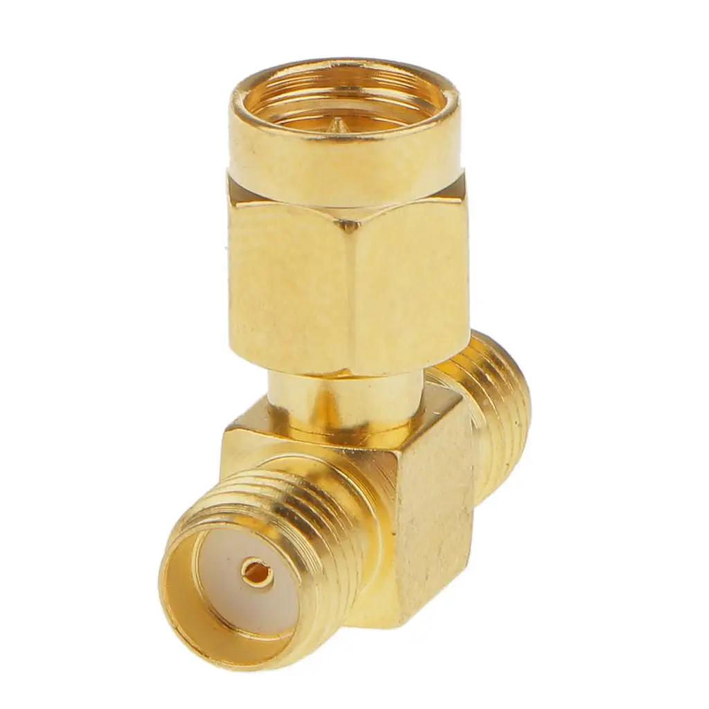 SMA Male to Female Three Way Splitter Wifi Antennas Adapter Gold Plated Coax Connector for Access Points