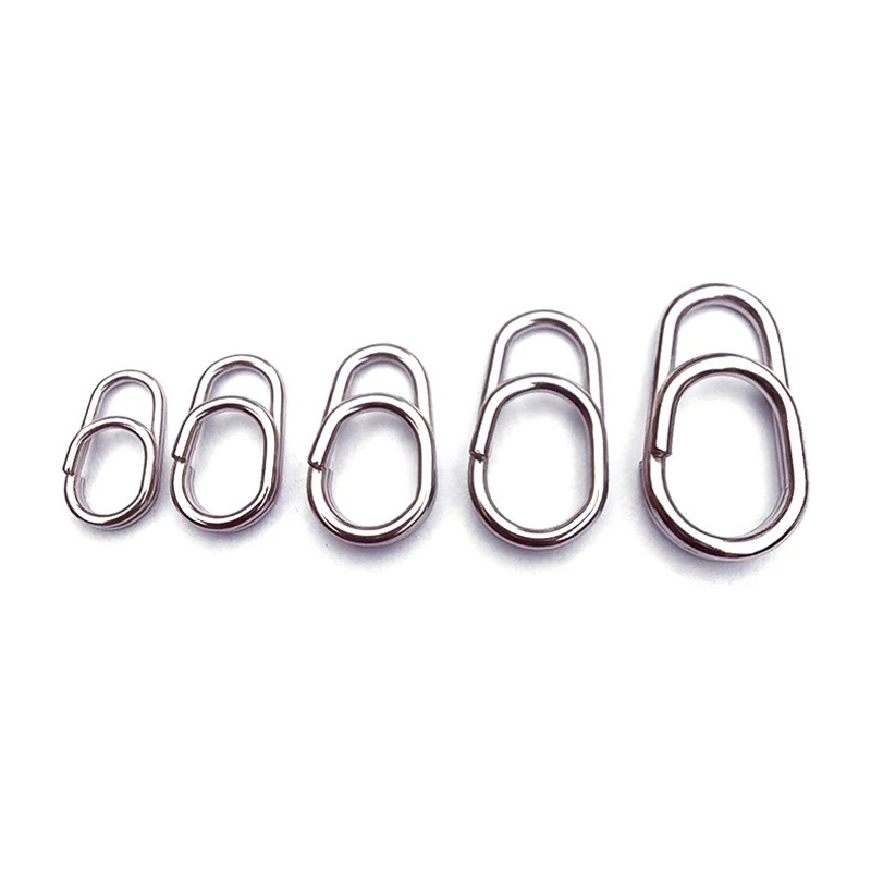 50/100 stücke Ocean Snap Angel ringe Edelstahl Split Ringe verstärken feste Ring Sea Jig Köder Verbindung Angel zubehör – Detail 4