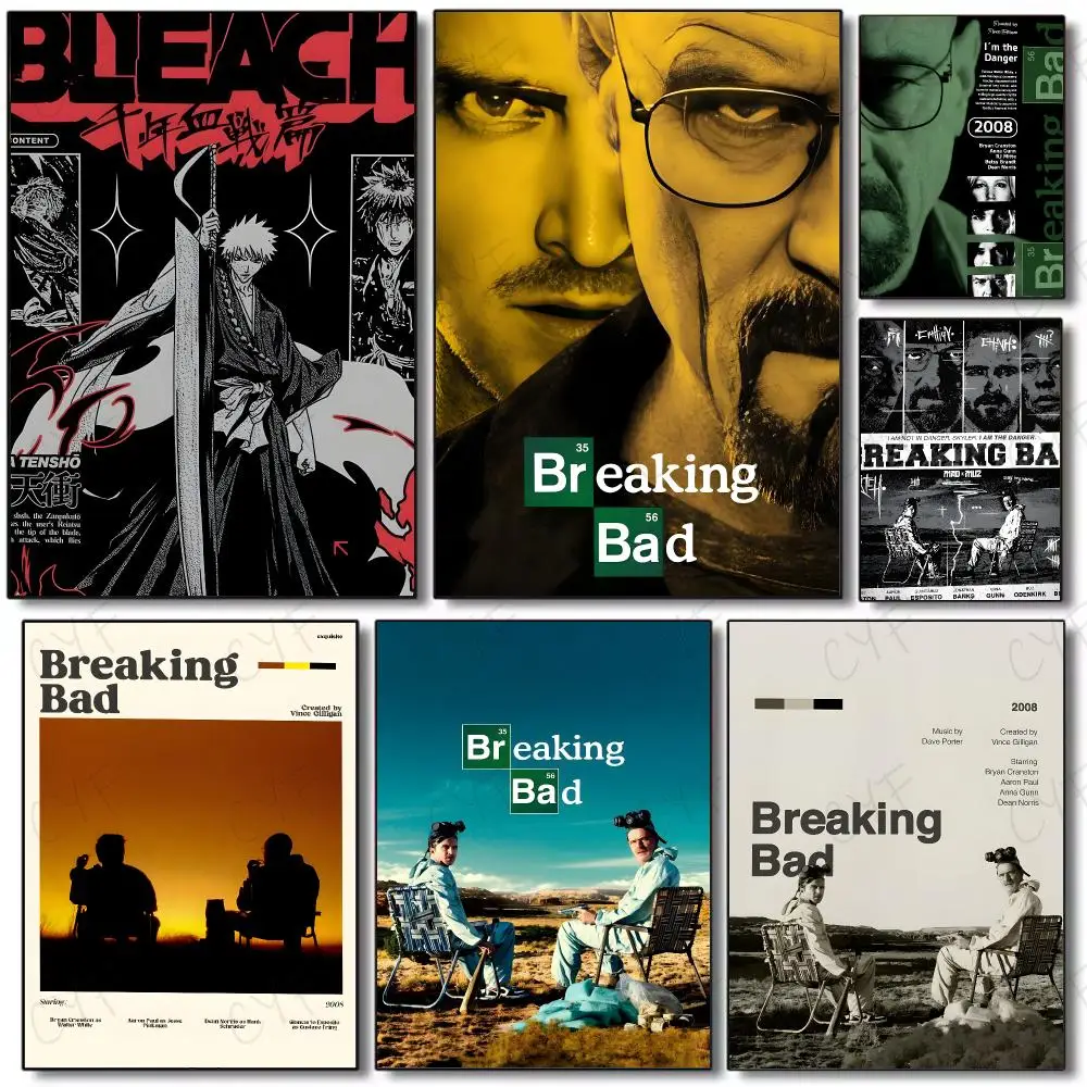 series crime drama B-Breaking Bad Poster Painting Wall Art Mural for Living Room Home Decor and Gifts
