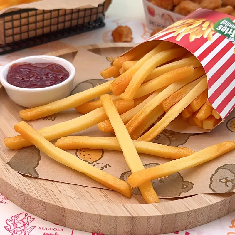 10pcs/set Simulation French Fries Fake Food Chicken Popcorn Model Burger Shop Western Food Display Props Home Decoration