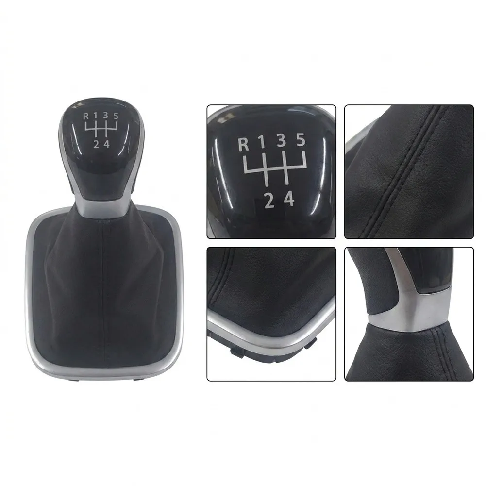 5 Speed Gear Shift Knob With Gaiter Boot Cover For Polo Sedan For Vento 2009 To 2018 Manual Transmission Black Red Stitching Kit