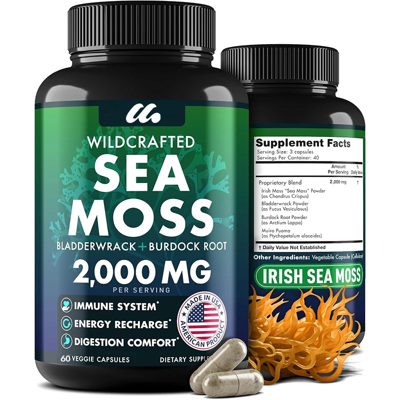 Seaweed Capsules - Irish Seaweed Advanced Contains Burdock Root, Bladder, and Muilapoma to Provide Immunity,Intestine,and Energy