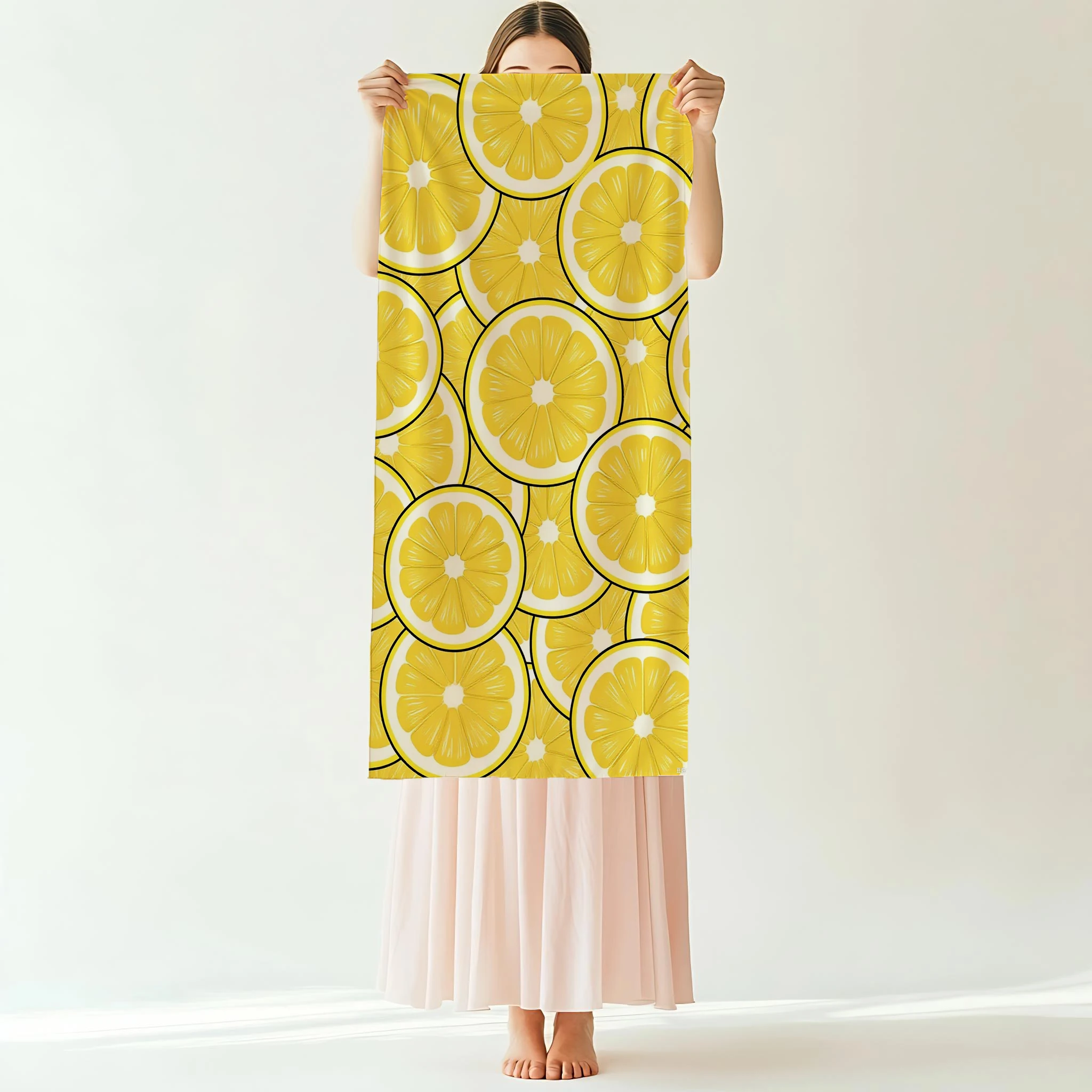 Cartoon Fruit Slices Soft Printed Towel Flannel Towel Quick-drying Double-sided Velvet Absorbent Towel Bath Wash Face Towel