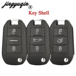 jingyuqin Flip Remote Key Shell Case HU83 VA2 Blade For Peugeot 208 301 308 508 2008 3008 Fit Citroen C3 C4 C4L Fob 2/3Button