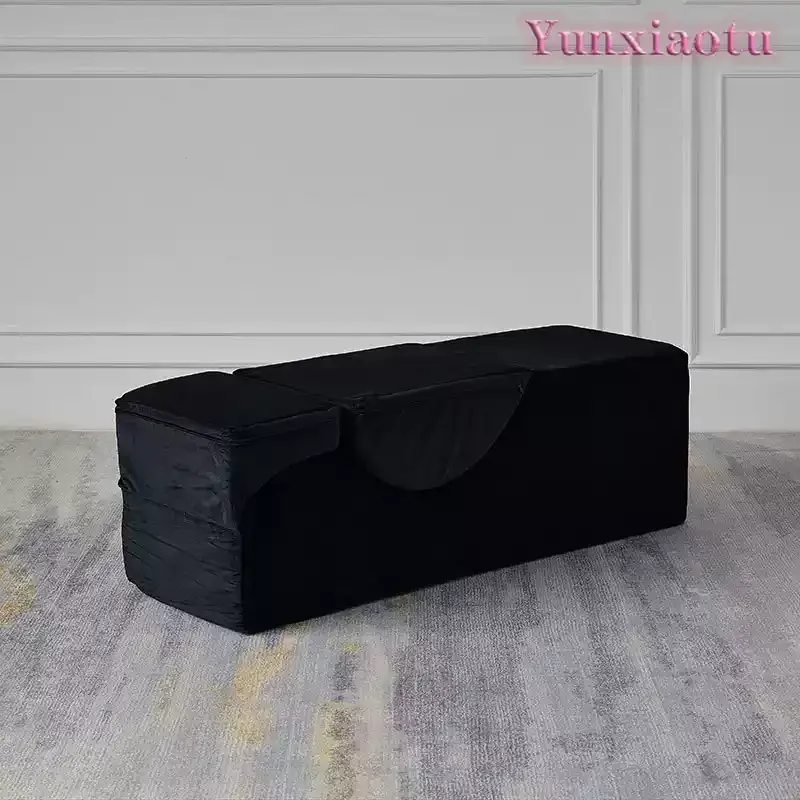 Adult Convertible Yoga Chair Ergonomic Foam Lounge with Waist Pillow Washable Cover Side Pouch