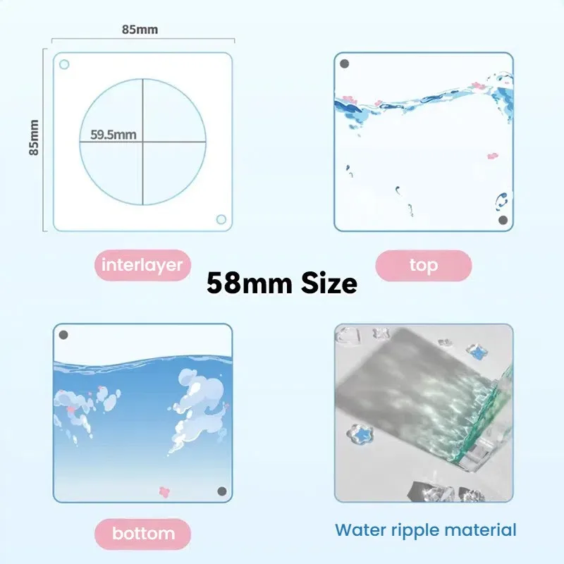 Custodia protettiva per badge anime da 58/75 mm Porta badge in acrilico Distintivo a onde subacquee Spilla in mattoni Display per materiale scolastico