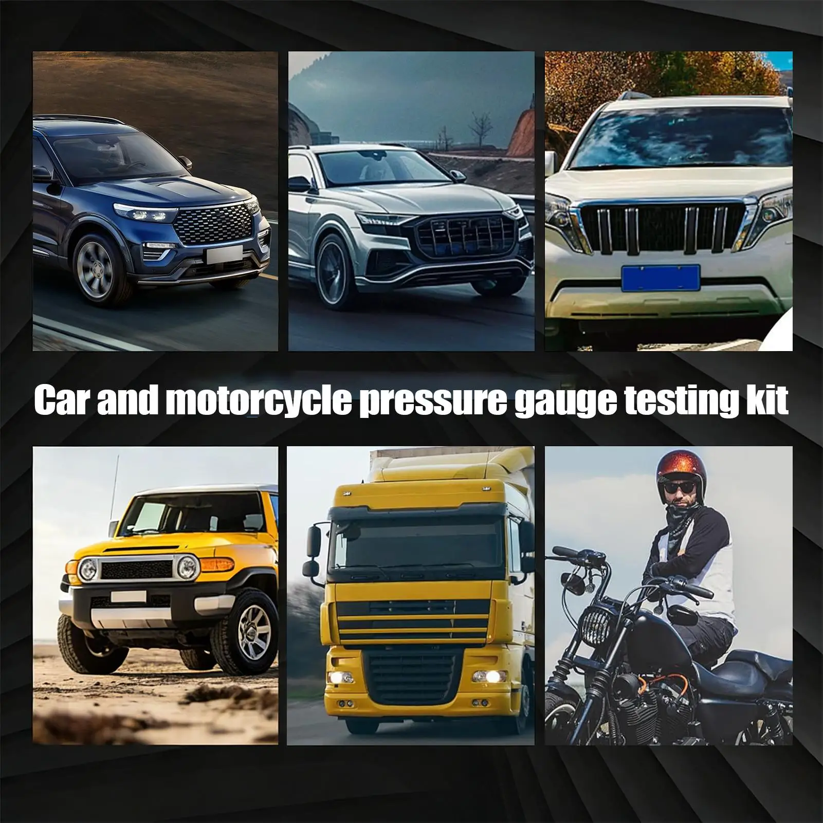 

Тестер давления, точный портативный измеритель давления для двигателя автомобиля, комплект манометров для грузовиков, автомобилей, внедорожников, мотоциклов, гаражей