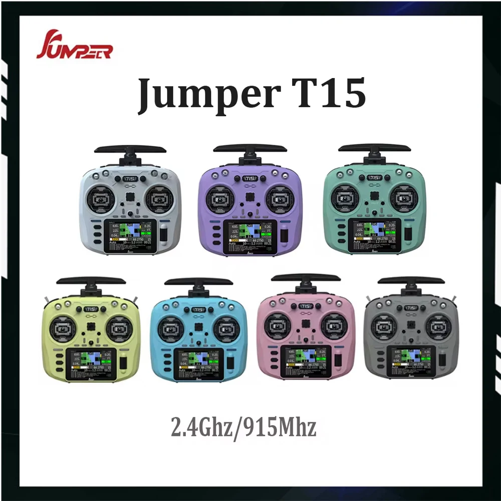 Jumper T15 Controller radio 2.4Ghz/915Mhz ELRS 1000mW con sensore Hall touch-screen da 3,5 pollici adatto per droni RC a lungo raggio