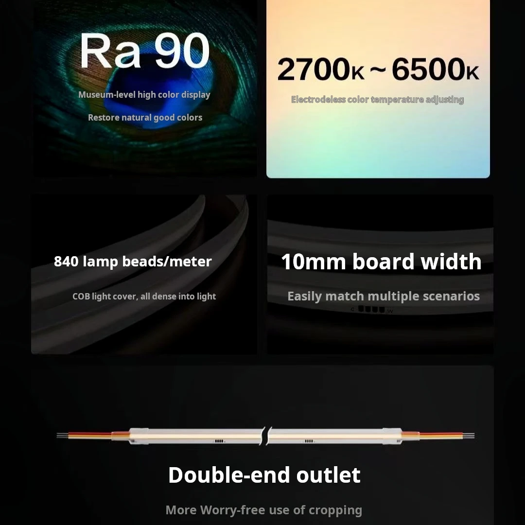 Aqara Smart COB Light Strip H2 Dual Color Temperature 2700K～6500K Adjustment Ra90 LED Home Ambient Light Decorative Light Strip