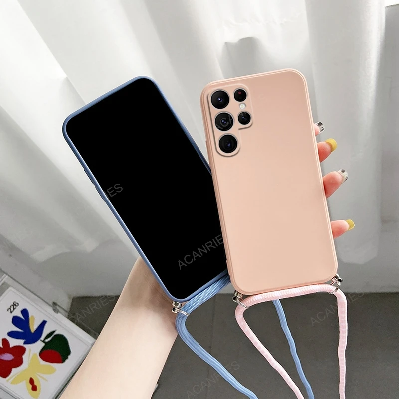 S 25 S25 الترا Crossbody قلادة الحبل السائل غطاء من السيليكون لسامسونج غالاكسي S25 S24 S23 زائد الترا 5G الغطاء الخلفي على S24FE #2