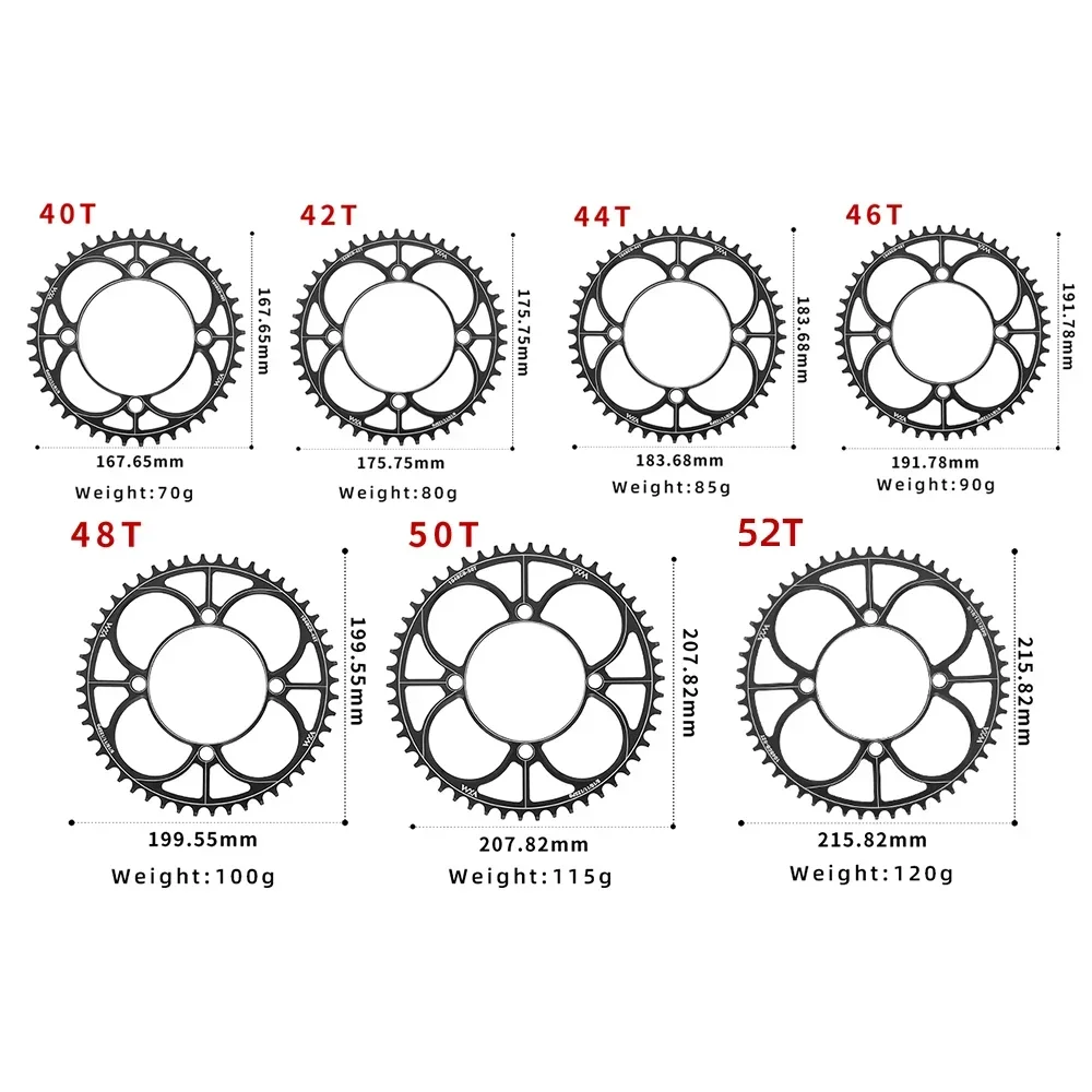 VXM 104BCD With 4Bolts 40T 42T 44T 46T 48T 50T 52T Mountain Bicycle Chainwheel MTB Crankset Narrow Wide Round Chainring 104 BCD