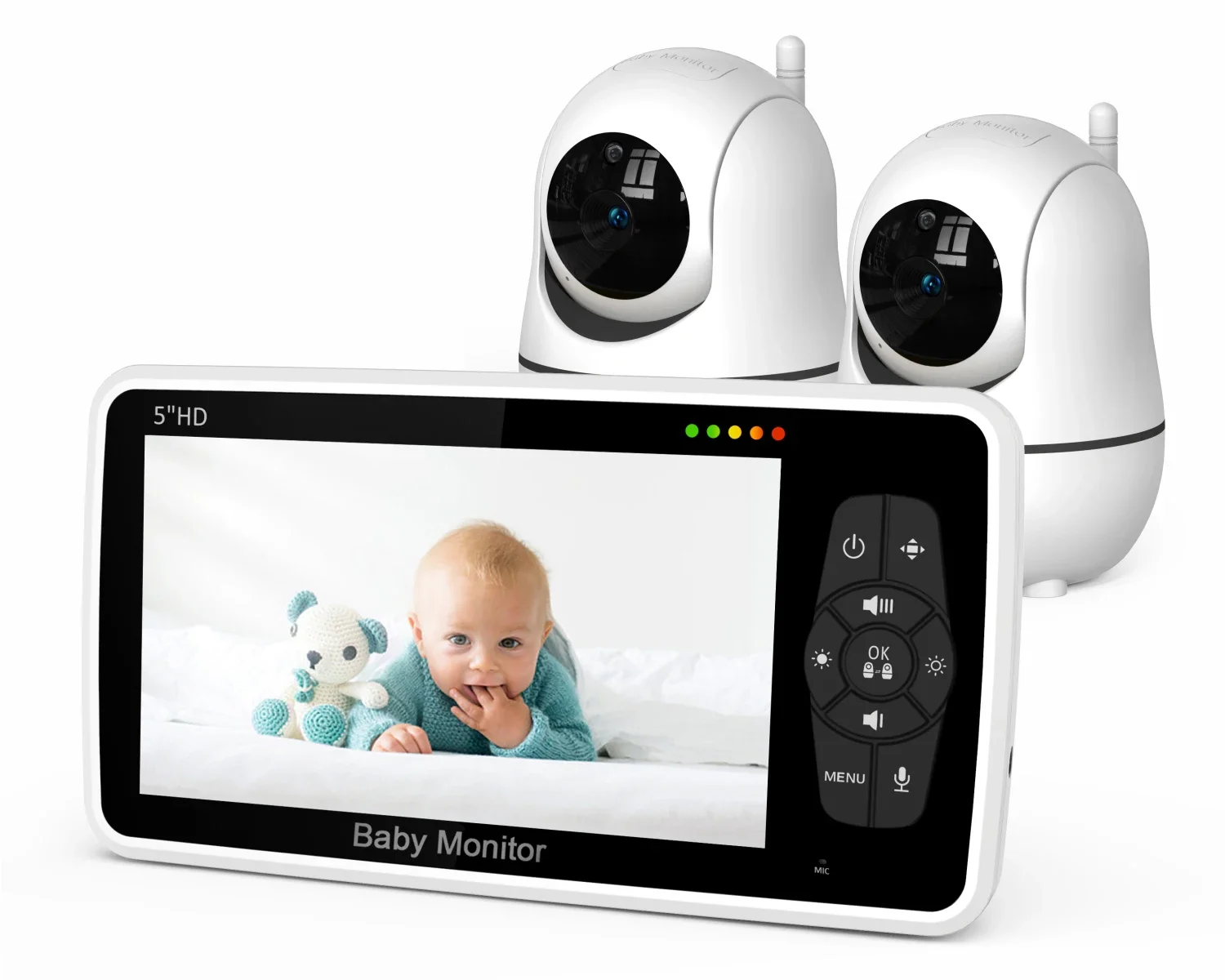 5'' 720P HD Smart Baby With Two Baby Phone Pan Tilt Baby With Video Two SM50(1+2)