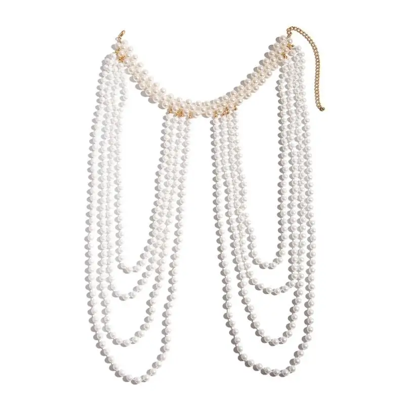 

A52E стильная цепочка на плечо с искусственным жемчугом, элегантная шаль, свадебные украшения, аксессуары, подарок для особого