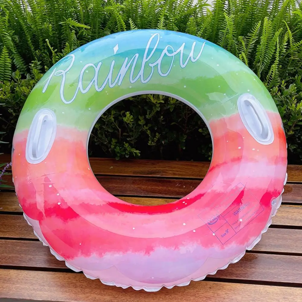 Inflatable Swim Ring  Fun Stratified Air Valve Shiny  Sequins Design Inflatable Pool Float Swim Toy for Adult