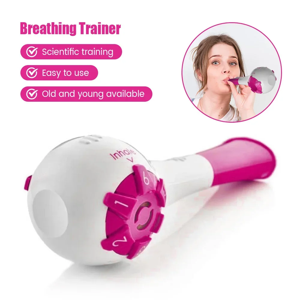 Sports Breathing Trainer Exercise Lung with Independent Adjustable Resistance Mouthpiece for Inhalation Exhalation Improved