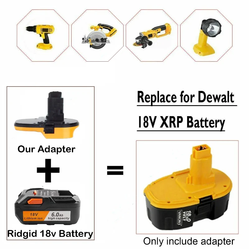 Battery Adapter for DeWalt 18V Nickel Tool Converter for AEG RIDGID 18V Li-Ion Battery Adapter Power Tool Accessory