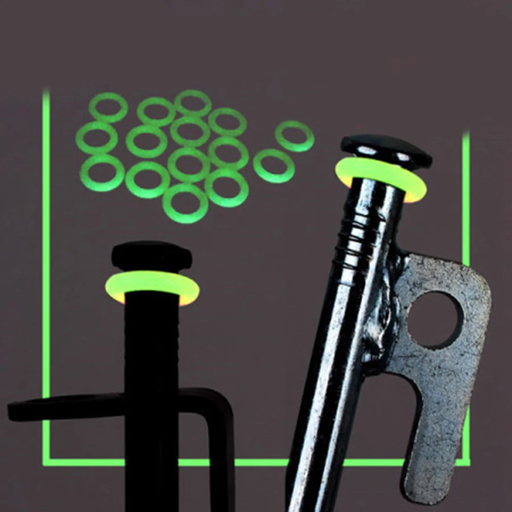 

50Pcs Night Silicone Rings Superior Fluorescent Silicone Tent Stake Covers Camping Tent Pegs Accessories Safety Markers