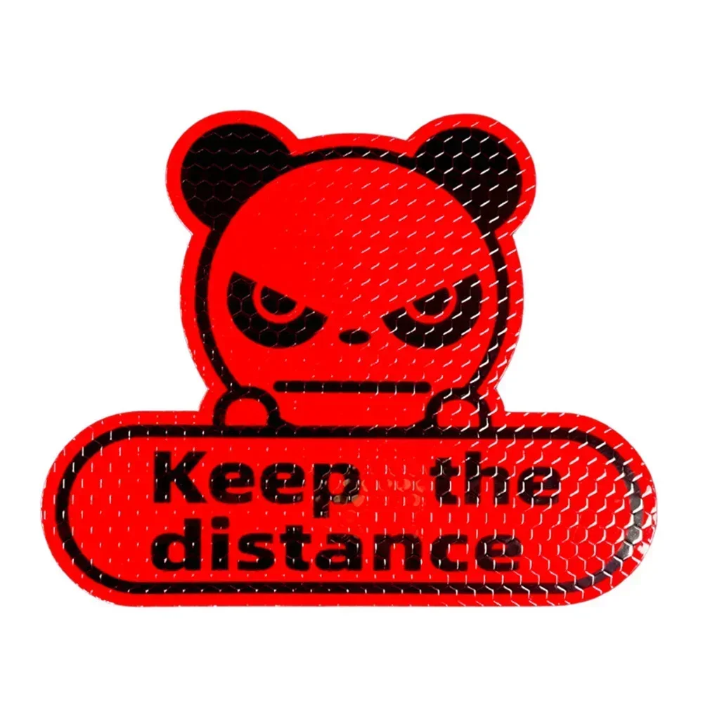 Hexagon Honeycomb Panda Reflective Sticker Fluorescent Yellow Green Keep Distance Car Decal