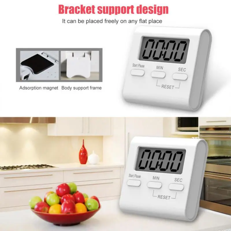 Digital Kitchen Timer Cooking Timer LCD Digital Manual Countdown Timer Mechanical Digital Kitchen Timer Magnetic Kitchen Gadget