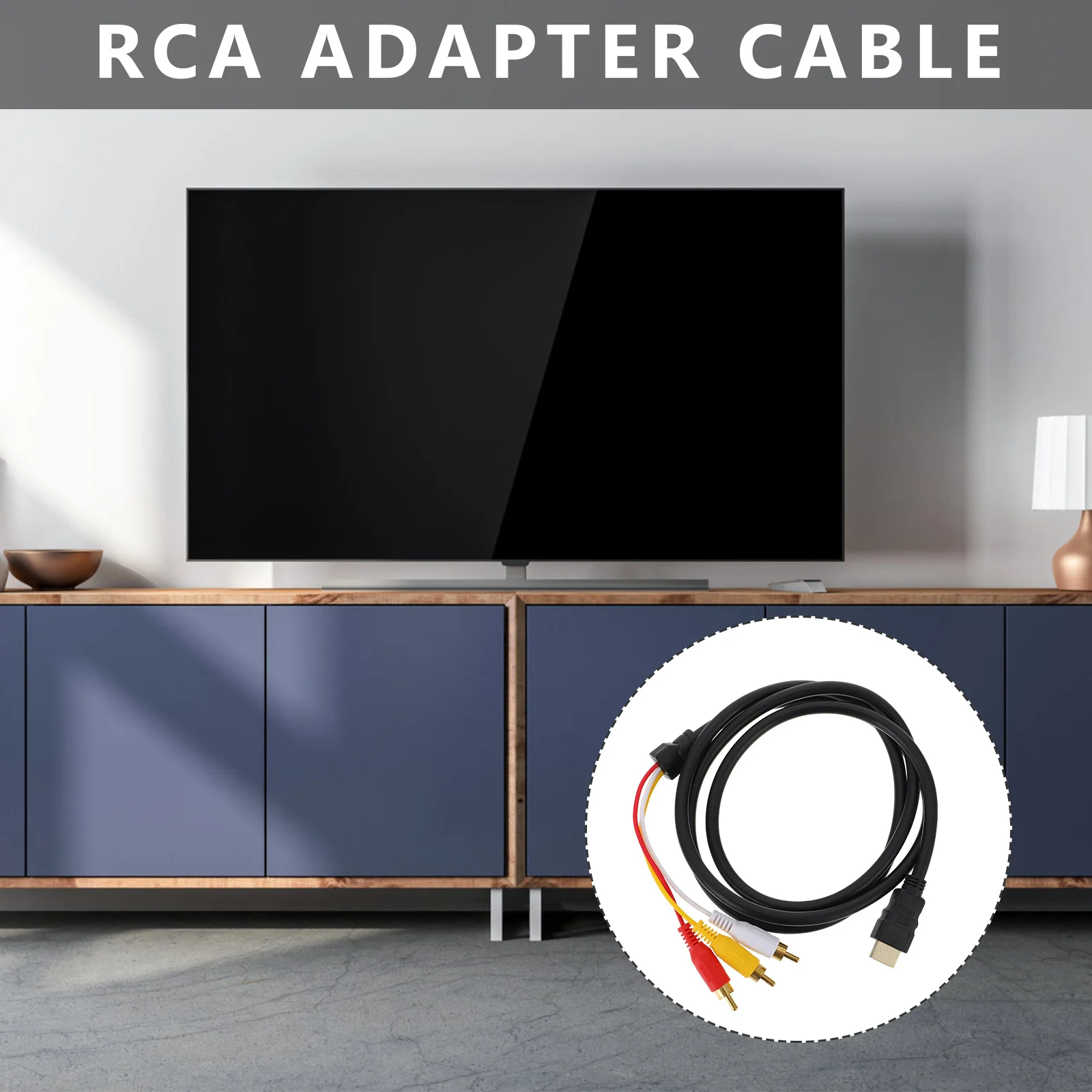 

to Adapter Cable ABS Material Gold Plated Stable Signal Transmission Multimedia Audio Video Connecting Cable High