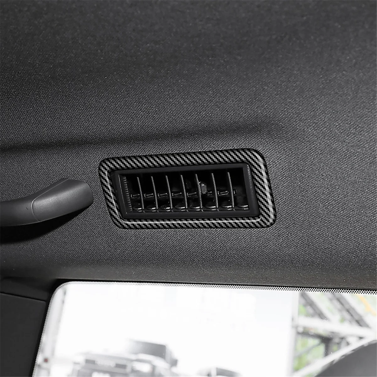 Car Rear Roof Air Conditioning Outlet Frame A/C Air Outlet Trim Sticker for Prado LC250 2024 Carbon Fiber