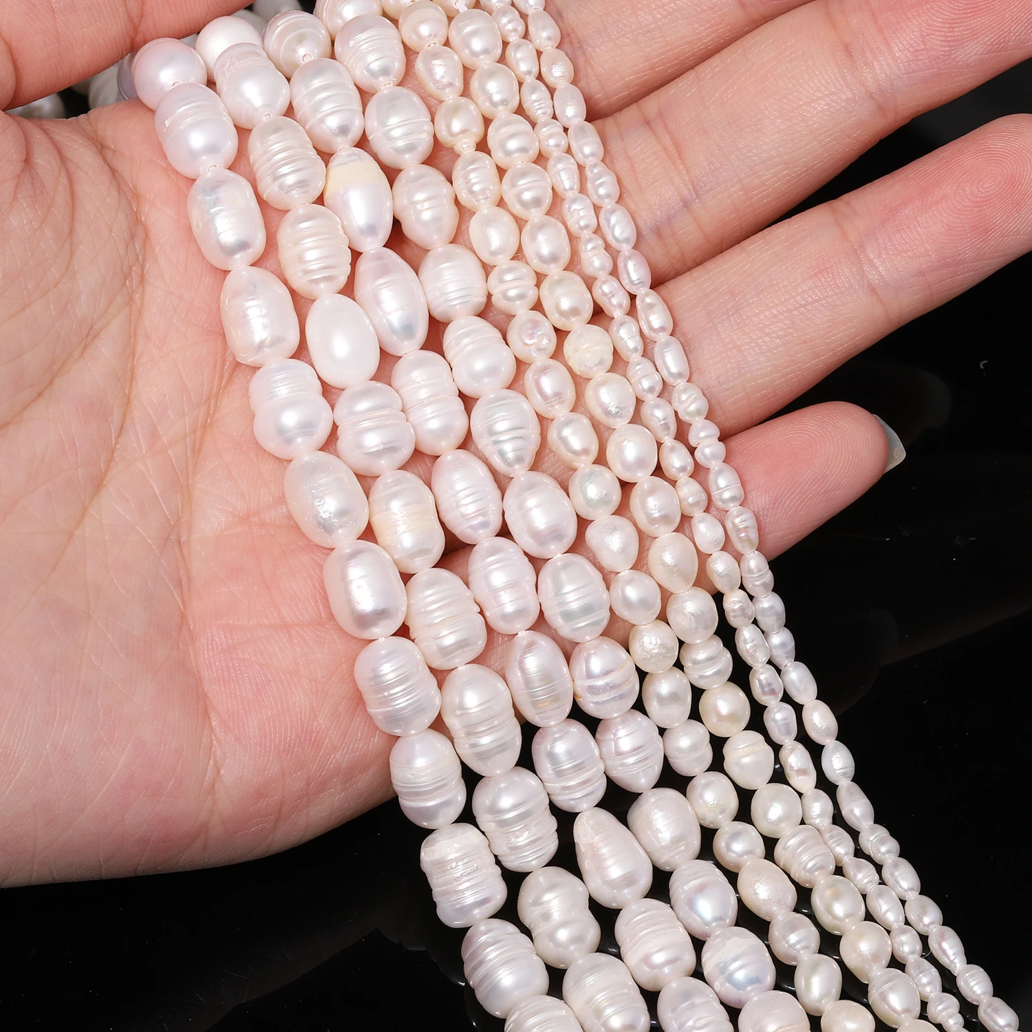 3-8mm Natural Fresh Water Pearl White Loose Oval Shape Beads For Jewelry Making Handmade DIY Wedding Necklaces Gifts Accessories