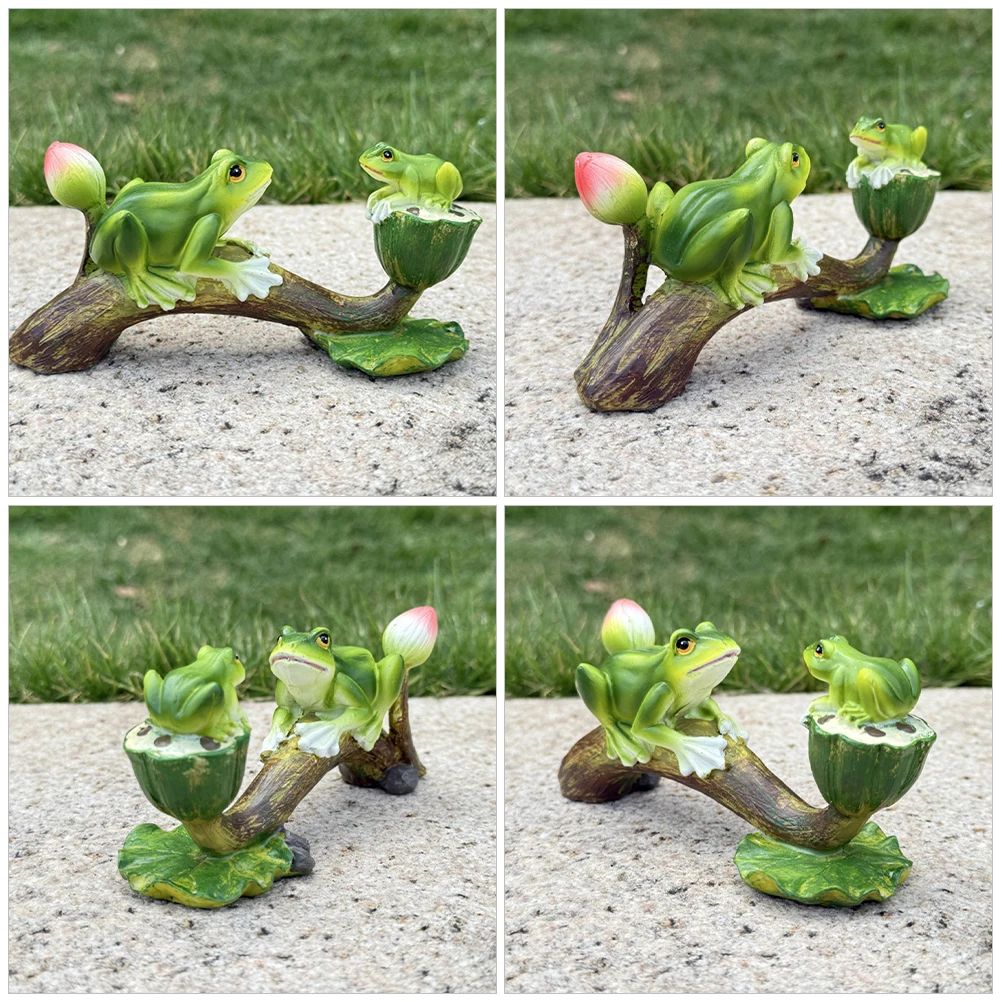 

Small Resin Frog Statue Cute Mother Baby Garden Ornament Animal Sculpture Office Desk Decoration Funny Frog Statue