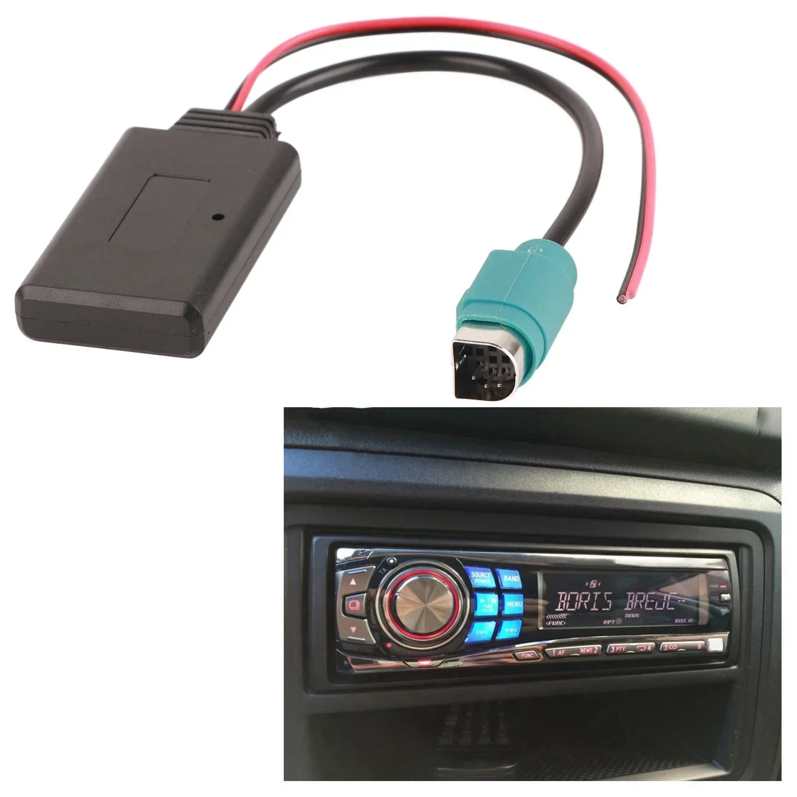 12V Bluetooth AUX Adapter 10Pin for Alpine Wireless Audio for Phone/Pad/MP3 for Alpine KCE-236B Car Radios