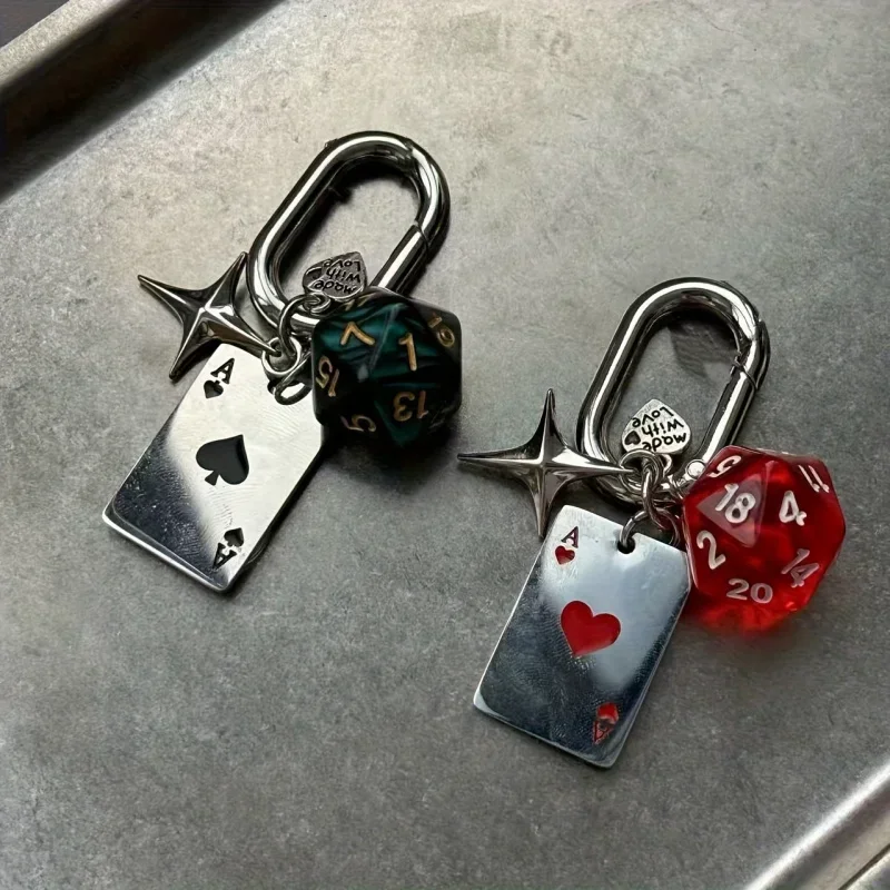 Unique Multi-Sided Dice Keychain, Perfect for Bags & Key Rings, Couple Chain Gift for Birthday Anniversary Christmas New Year