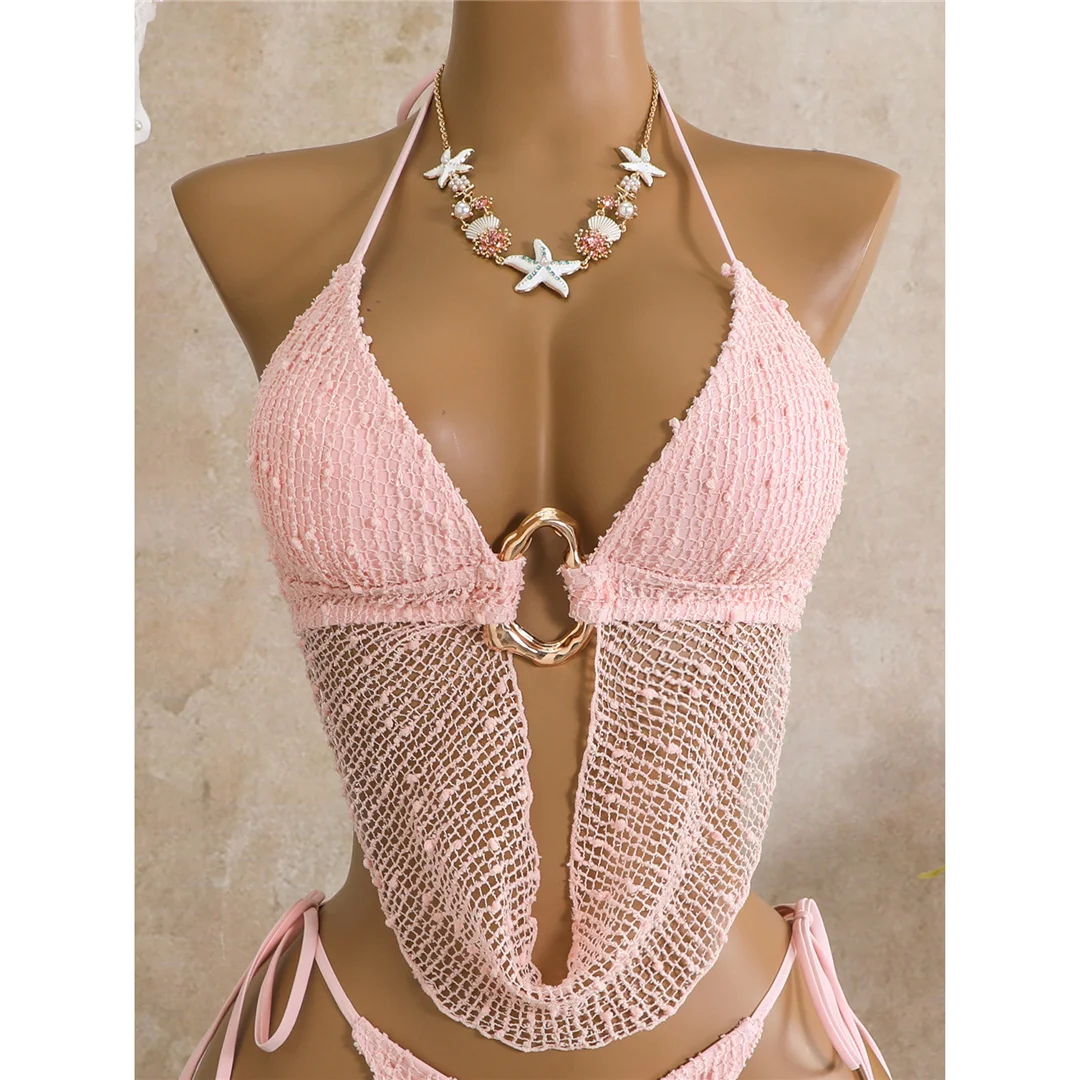 Neuer Tankini-Bikini mit Ausschnitten, Neckholder-Bikini, Damen-Badeanzug, zweiteiliges Bikini-Set, Badeanzug mit Trägern, Badebekleidung, Badeanzug V8076 – Detail 23