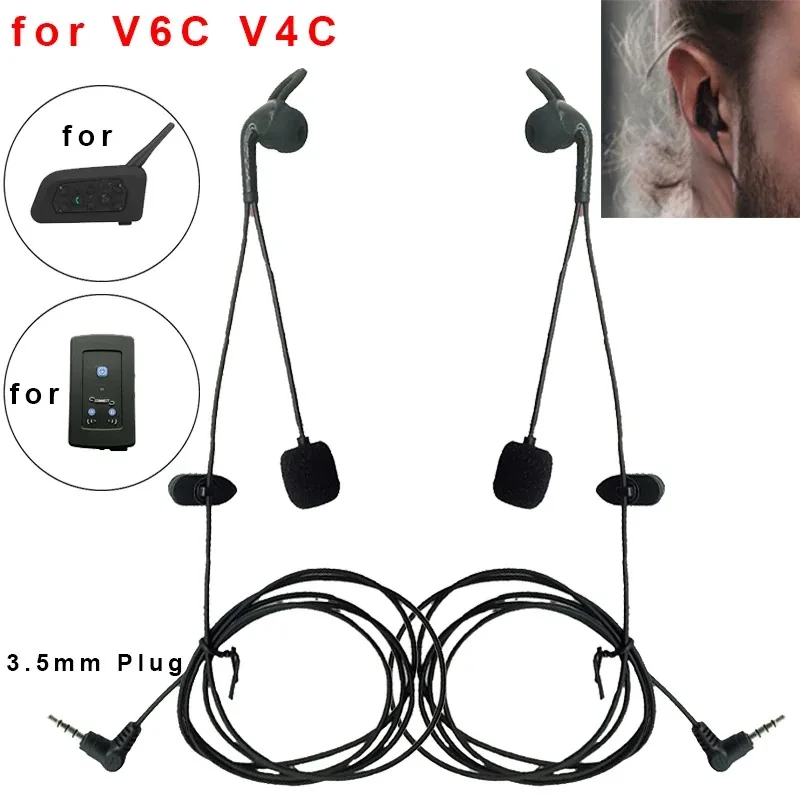 2PCS 3.5mm Interface In Ear-Headphones Suitable For FBIM V6 V4 V6C V4C Referee Headset