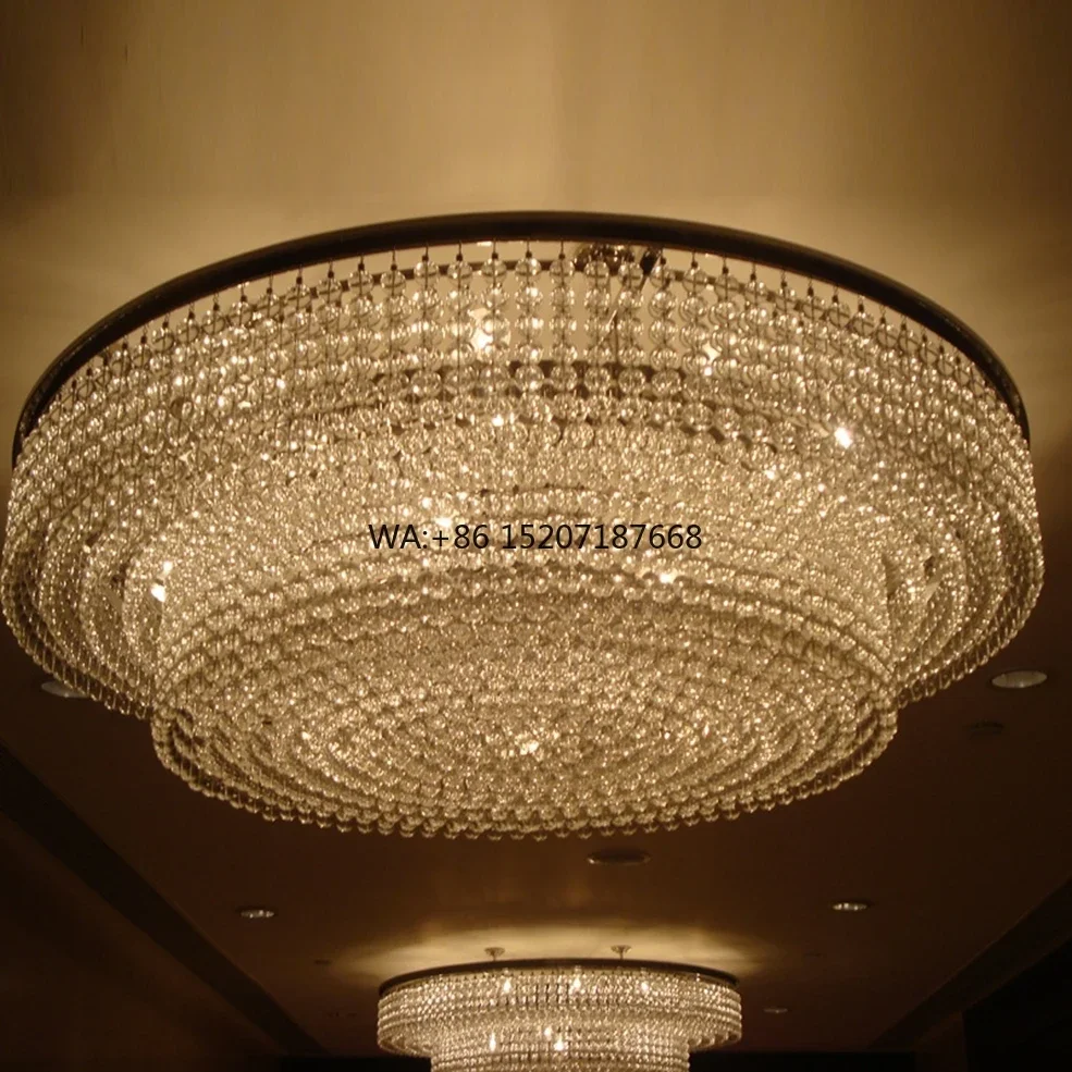 Custom Large Luxury Crystal Flush Mount  with Glass Balls Elegant
