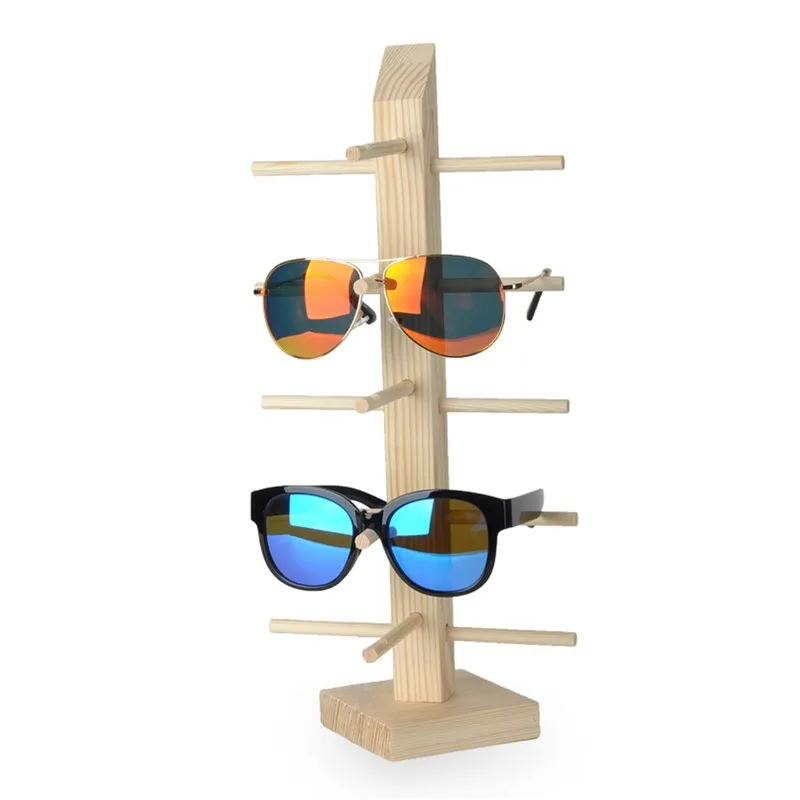 New Sun Glasses Eyeglasses Wood Display Stands Shelf Glasses Display Show Stand Holder Rack 9 Sizes Options Natural Material