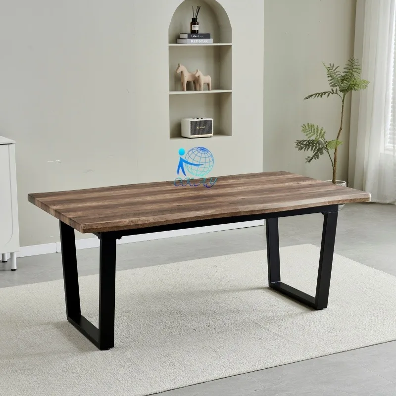 Elegant Walnut Wood Luxury Home 6 Chairs Dining Room Furniture Cheap Dining Table Set