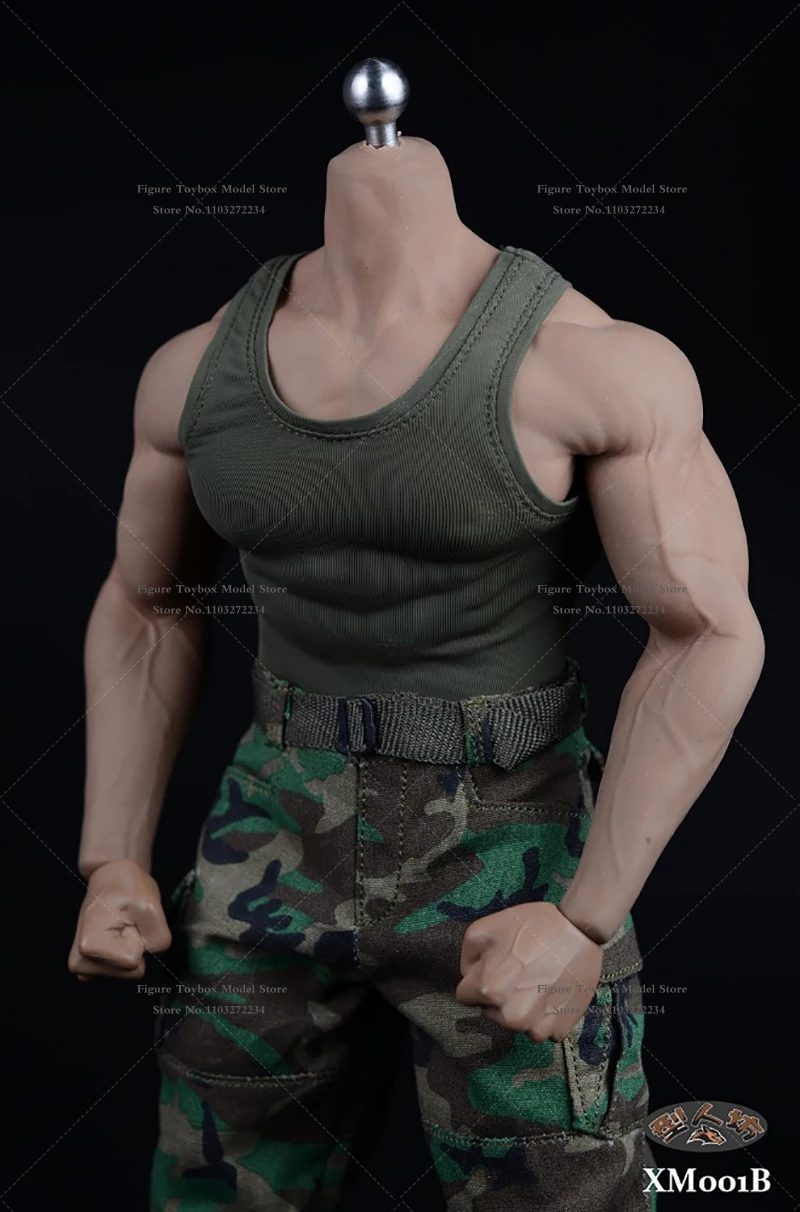 XM01 1/6 Man Soldier Elastic Vest Loose Tooling Pants Belt Boots Clothes Set Accessory For M34 M35 Strong Body Man Action Figure