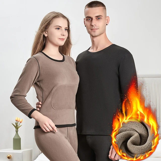 Thermal Underwear Set Winter Autumn Clothes Trousers Plus Velvet Thickening Men Women Warm Inner Wear Couples Suit Large Size Thermal Underwear Sets AliExpress