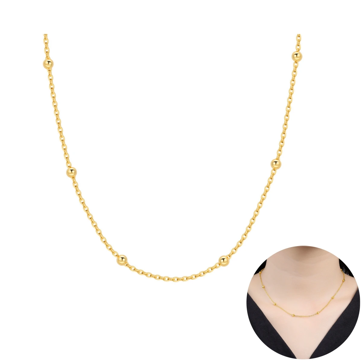 Orstarry S925 Sterling Silver 18k Gold Versatile Pearl Chain Pendant Necklace for Women Birthday Gifts Fashion Jewelry