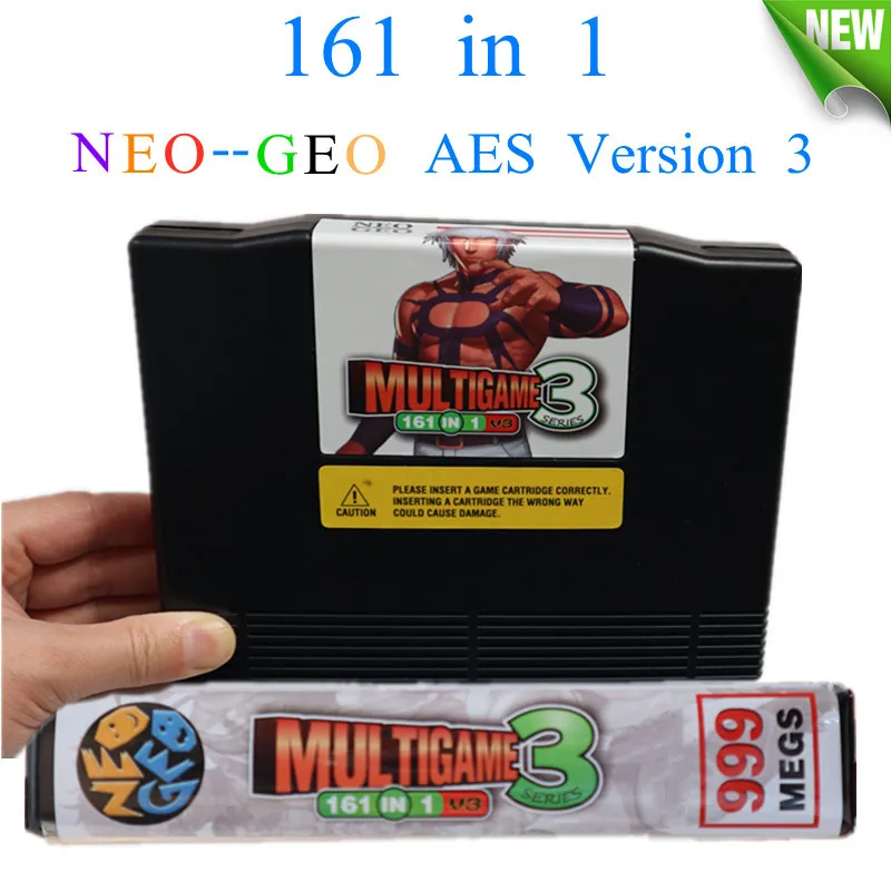 2024 New Version Arcade Cassette 161 in 1 NEO GEO AES multi games Cartridge Ver. 3 upgraded Version for Family AES Game Console