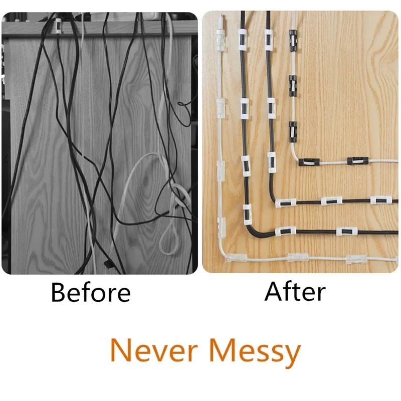 20 Pcs Cable Clips Organizer Self Adhesive Drop Wire Holder Cord Management Tidy Fixed Clamp Earphone Line Clip Home Office image 2