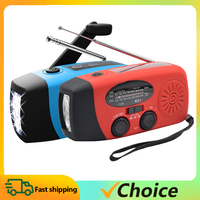 Emergency Radio Hand Crank Solar Weather Radio 1200mAh AM / FM Emergency Weather Radio Portable Power Bank with Solar Charging