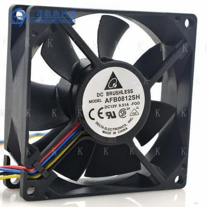 

C FOR Delta CPU Invertor Cooling Fan AFB0812SH PWM 12V 0.51A 8025 80*80*25MM 4pin
