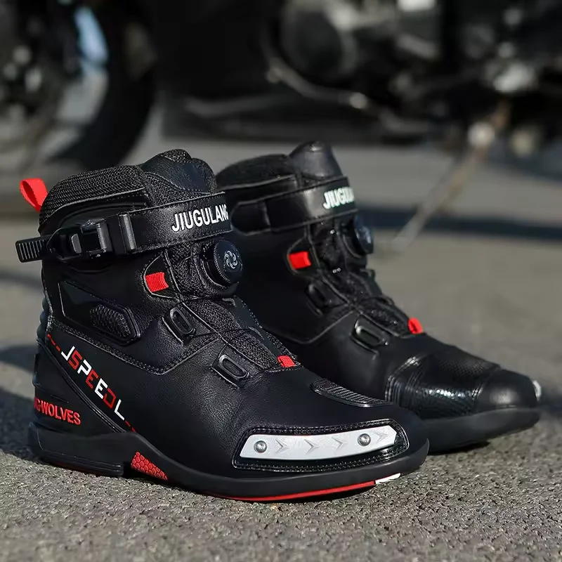 Men Shoes Leather Motos Riders Protective Boots Mountain Racing Shoes New Motorcycle Boots Man Waterproof Non-slip Motocross