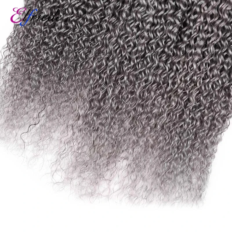 Elfriede-Bundles d'extensions de cheveux humains, Kinky Curly, Ombre Colored, 3/4 Human Hair Weaves, 100% Bundles Deals, 1B