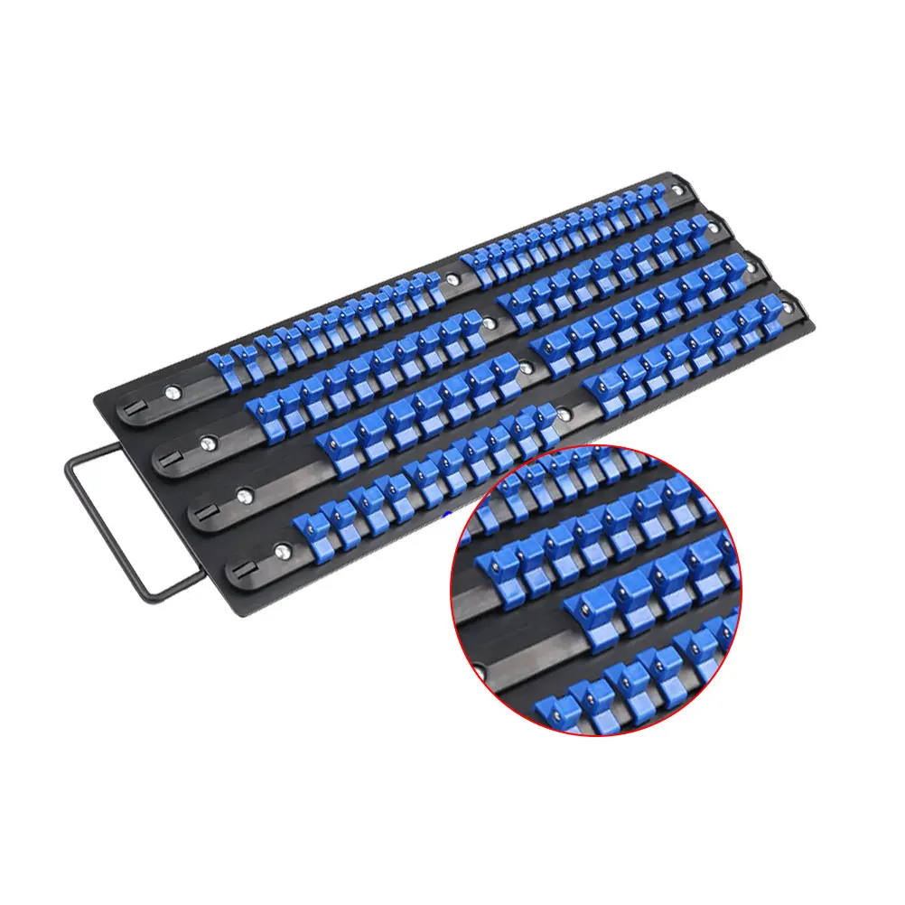 

80pc Multifunctional Socket Storage Rail Holder Organizer Rack Heavy Duty ABS Clips for 1/4 3/8 1/2 Inch