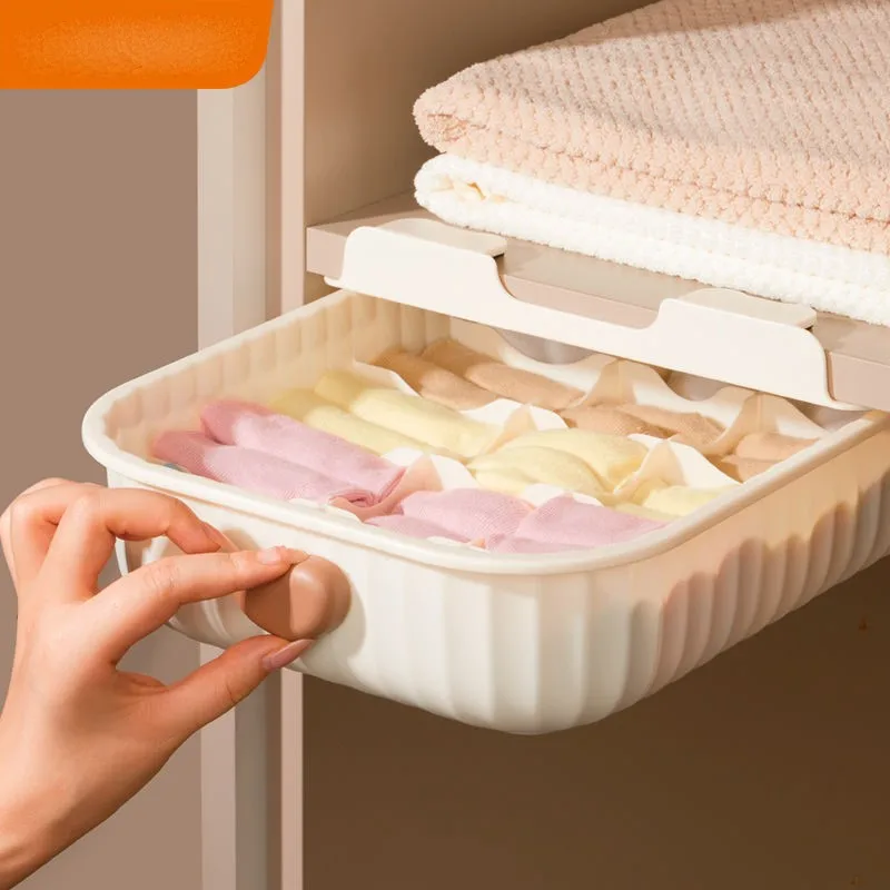 

Non Perforated Drawer Style Wardrobe Storage Box Traceless Nail Free Installation Cloakroom Storage Underwear Storage Box ZG251