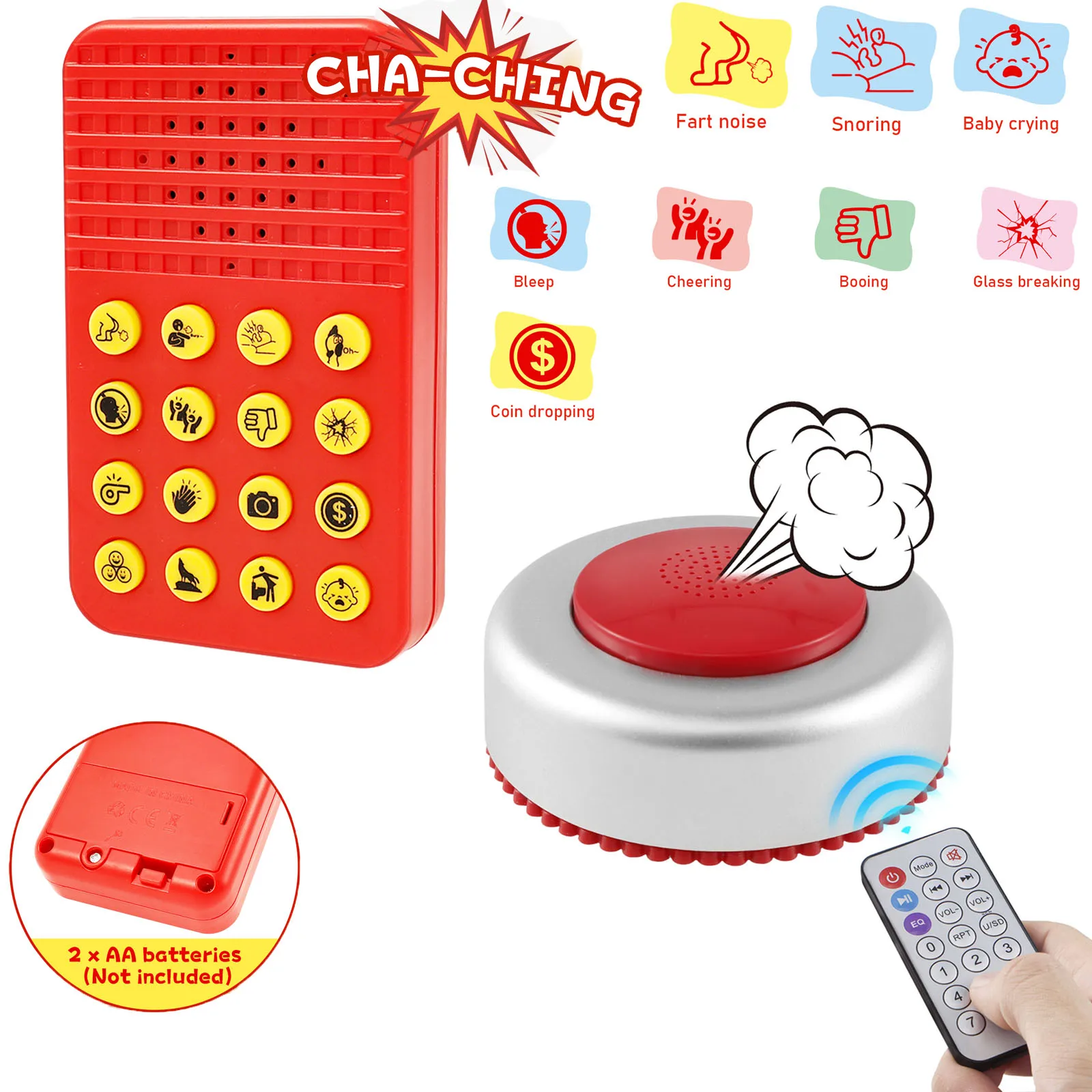 Funny Sound Effects Machine Remote Fart Noise Maker Machine Prank Item Jokes Toys for Parties Games and Gags Sound Farting Toys