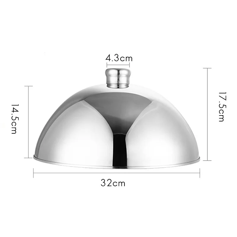 T03C-Food Cover Cooking Tool Stainless Steel Food Dish Cover Lid Anti-Fly Dustproof Protect-Cover For Hotel Buffet Dish Cover