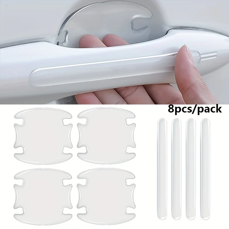 8pc Car Door Handle Bowl Scratch Protective Stickers Universal Invisible Cars Sticker Car Handle Anti-collision Protection Strip